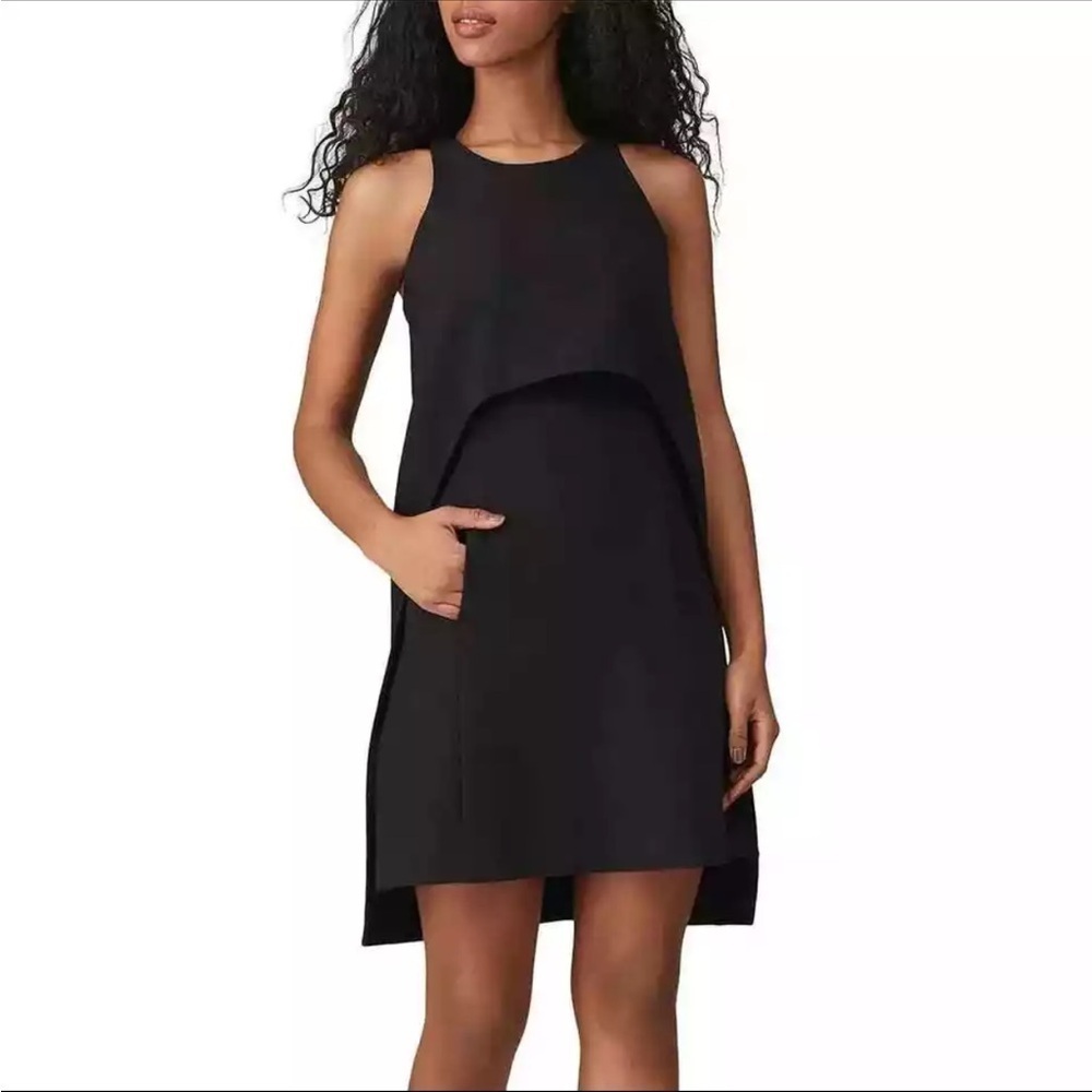 KF/ KAUFMANFRANCO Collective Layer Halter Dress Sleeveless Cape